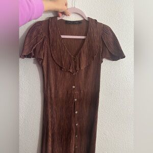 Brown midi dress